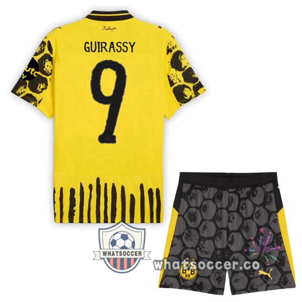 Dortmund BVB Club World Cup (Guirassy 9) Kids Home Soccer Jerseys Yellow Black 2025-2026