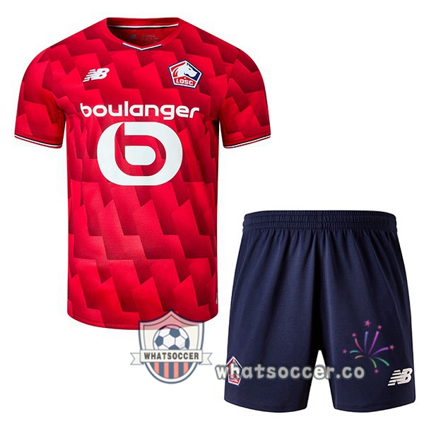 Lille OSC Kids Home Soccer Jerseys Red 2025-2026