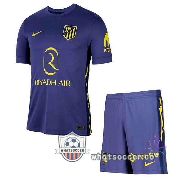 Atletico Madrid Kids Away Soccer Jerseys Blue Royal 2025-2026