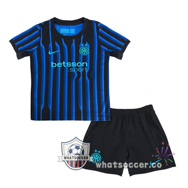 Inter Milan Kids Home Soccer Jerseys Blue Black 2025-2026