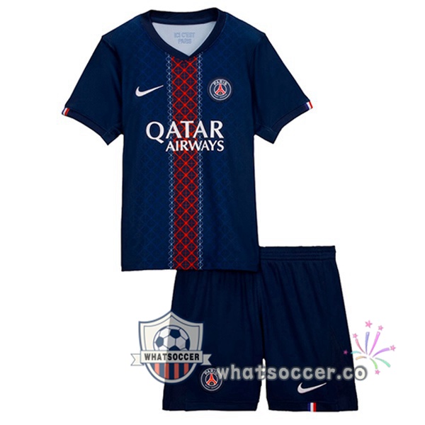 Paris PSG Kids Home Soccer Jerseys Blue Royal 2025-2026