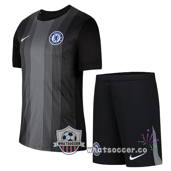 FC Chelsea Kids Goalkeeper Soccer Jerseys Black 2025-2026