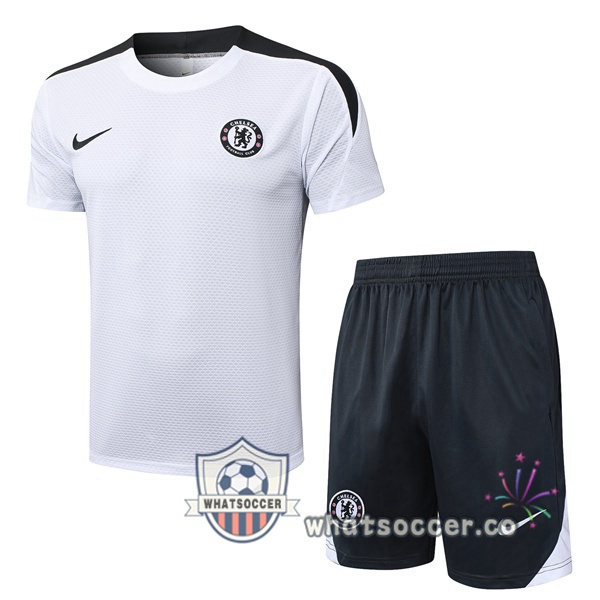 FC Chelsea Training T-Shirts + Shorts White 2025-2026