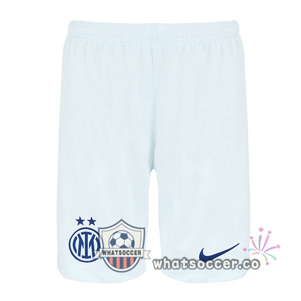 Inter Milan Away Soccer Shorts White Blue 2025-2026