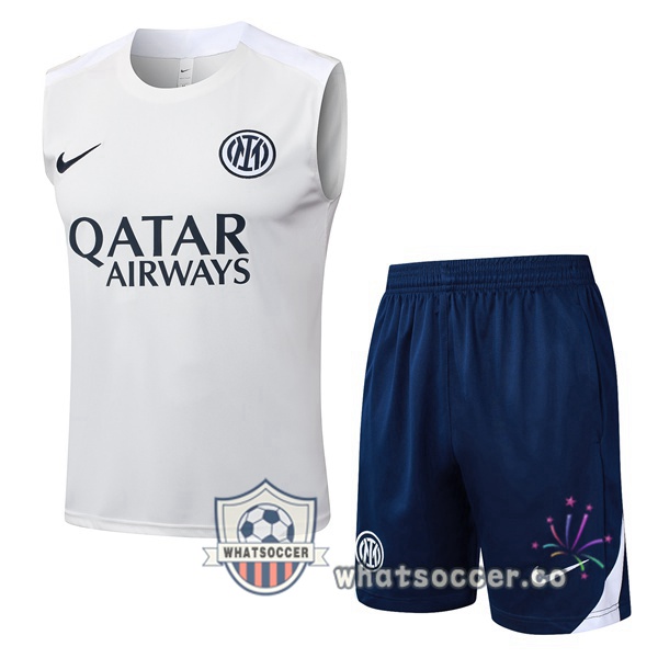 Inter Milan Soccer Vest + Shorts White 2025-2026
