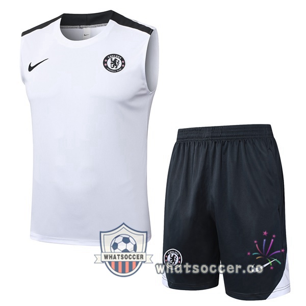 FC Chelsea Soccer Vest + Shorts White 2025-2026