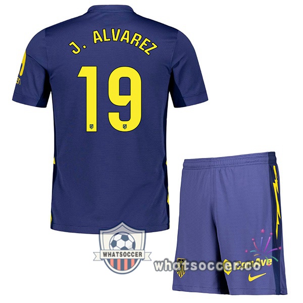 Atletico Madrid (J. ALVAREZ 19) Kids Away Soccer Jerseys Blue Royal 2025-2026