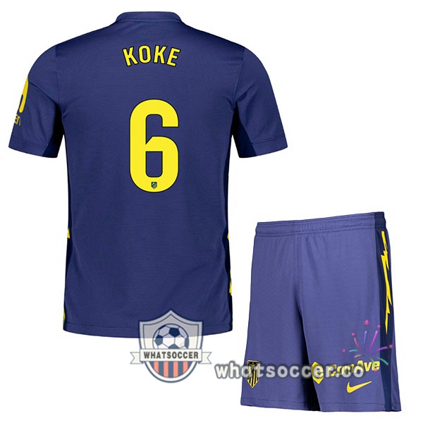 Atletico Madrid (KOKE 6) Kids Away Soccer Jerseys Blue Royal 2025-2026