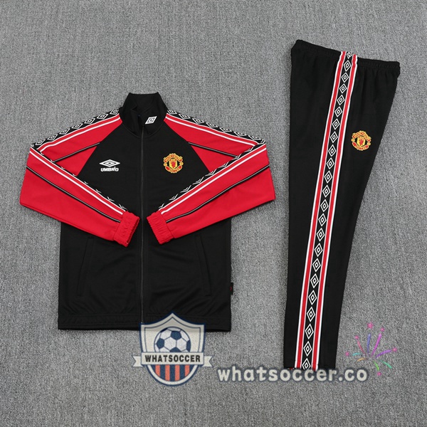 Training Jacket Manchester United Black Red 2025-2026