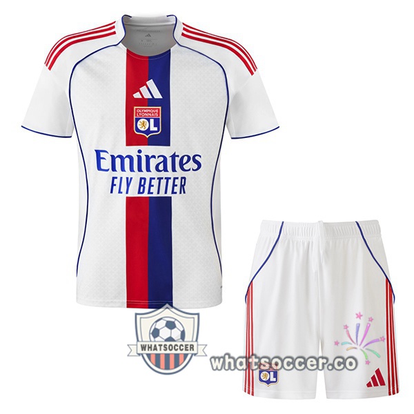 Olympique Lyonnais Kids Home Soccer Jerseys White 2025-2026
