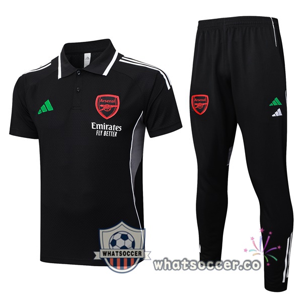 Training Polo Arsenal + Pants Black 2025-2026