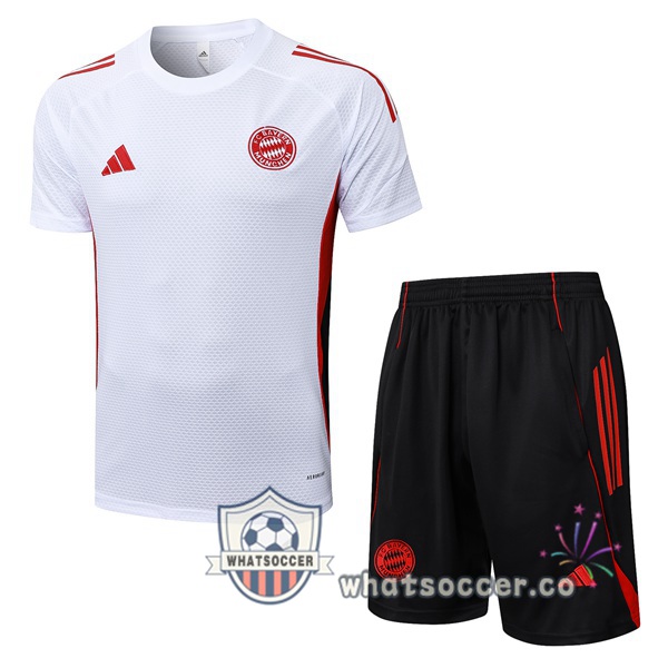 Bayern Munich Training T-Shirts + Shorts White 2025-2026