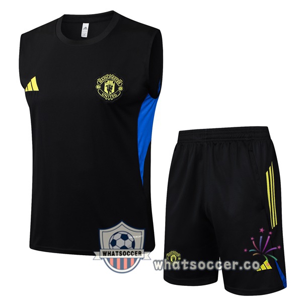 Manchester United Soccer Vest + Shorts Black 2025-2026