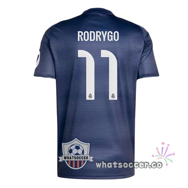 Real Madrid (Rodrygo 11) Away Soccer Jerseys Blue Royal 2025-2026
