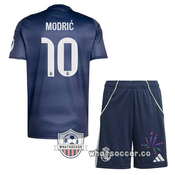 Real Madrid (Modrić 10) Kids Away Soccer Jerseys Blue Royal 2025-2026
