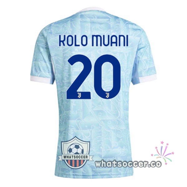 Juventus (KOLO MUANI 20) Away Soccer Jerseys Blue White 2025-2026