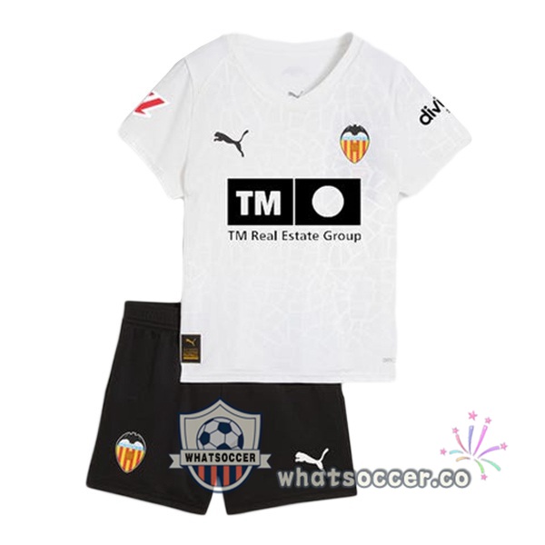 Valencia CF Kids Home Soccer Jerseys White 2025-2026