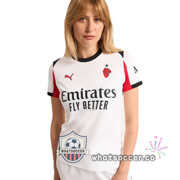 AC Milan Women Away Soccer Jerseys White 2025-2026