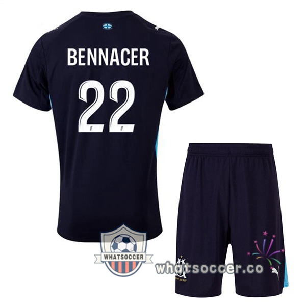 Olympique de Marseille (BENNACER 22) Kids Away Soccer Jerseys Blue Royal 2025-2026