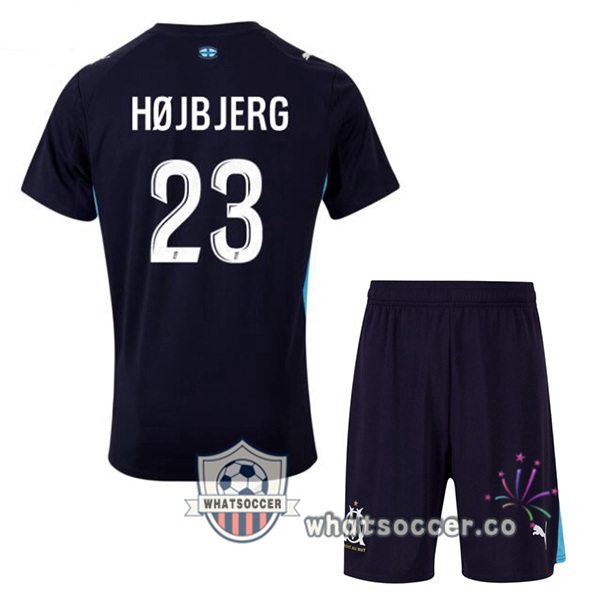 Olympique de Marseille (HØJBJERG 23) Kids Away Soccer Jerseys Blue Royal 2025-2026