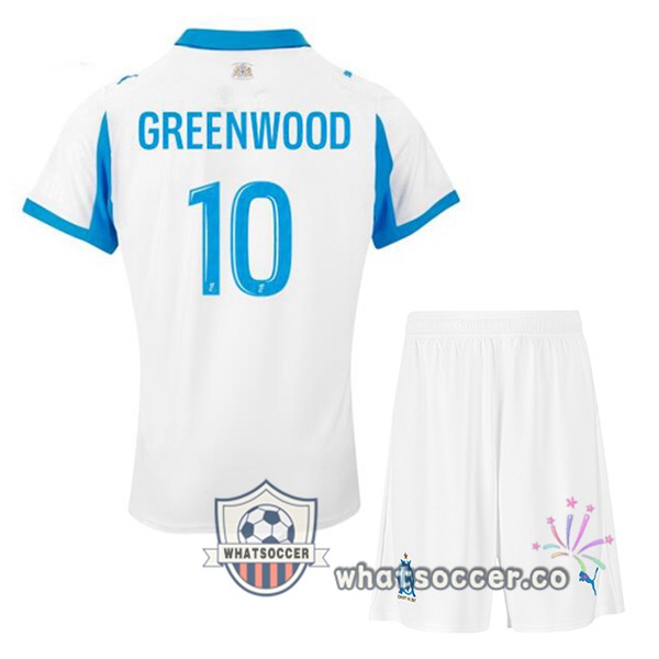 Olympique de Marseille (GREENWOOD 10) Kids Home Soccer Jerseys White 2025-2026