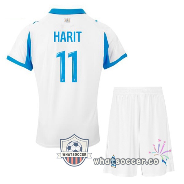 Olympique de Marseille (HARIT 11) Kids Home Soccer Jerseys White 2025-2026