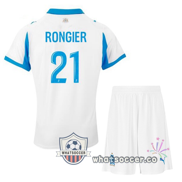 Olympique de Marseille (RONGIER 21) Kids Home Soccer Jerseys White 2025-2026