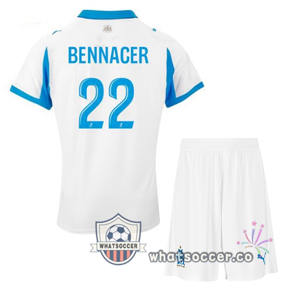 Olympique de Marseille (BENNACER 22) Kids Home Soccer Jerseys White 2025-2026