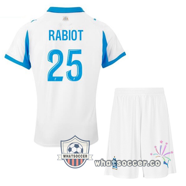 Olympique de Marseille (RABIOT 25) Kids Home Soccer Jerseys White 2025-2026