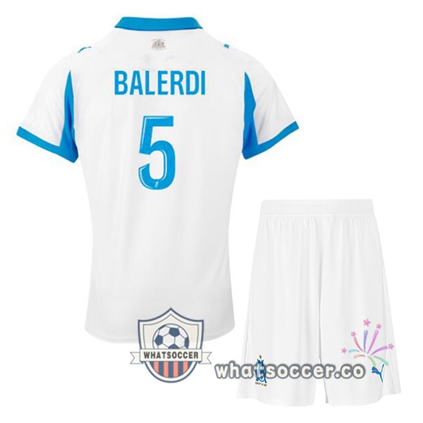 Olympique de Marseille (BALERDI 5) Kids Home Soccer Jerseys White 2025-2026