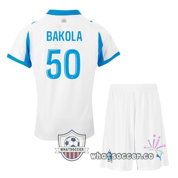 Olympique de Marseille (BAKOLA 50) Kids Home Soccer Jerseys White 2025-2026