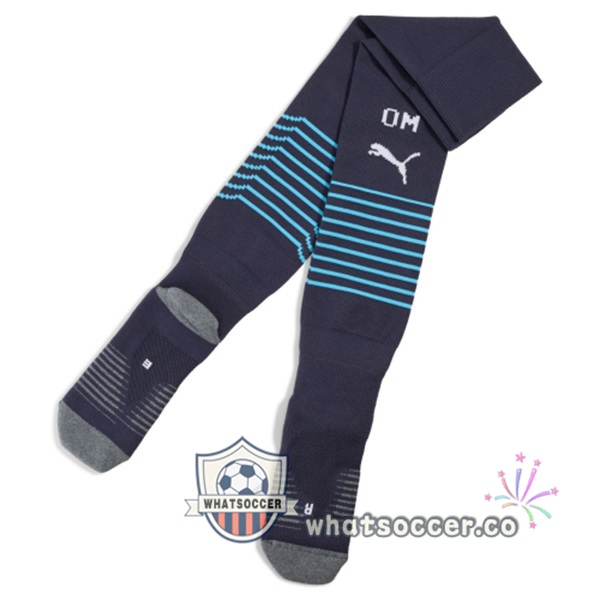 Olympique de Marseille Away Soccer Socks Blue Royal 2025-2026