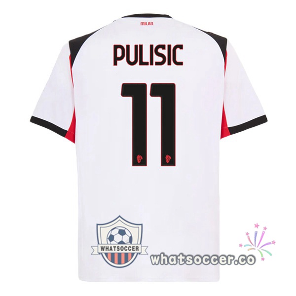 AC Milan (Pulisic 11) Away Soccer Jerseys White 2025-2026