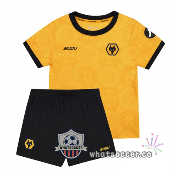 Wolves Kids Home Soccer Jerseys Yellow 2025-2026