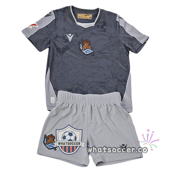 Real Sociedad Kids Away Soccer Jerseys Gray 2025-2026