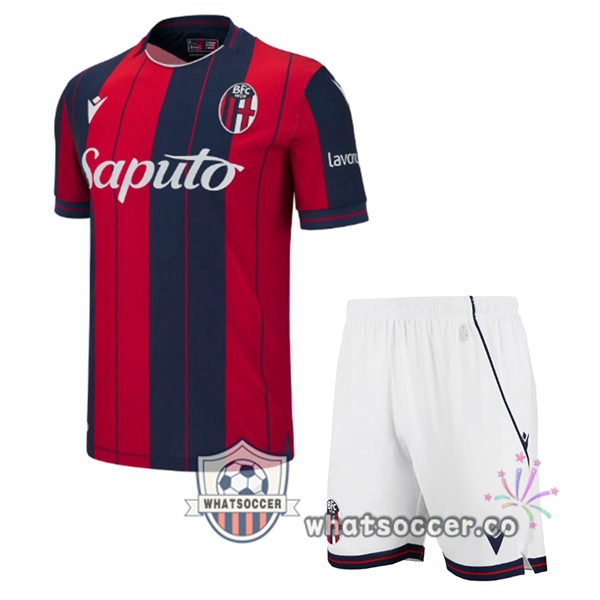 Bologna Kids Home Soccer Jerseys Red Blue Royal 2025-2026