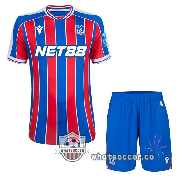 Crystal Palace Kids Home Soccer Jerseys Red Blue 2025-2026