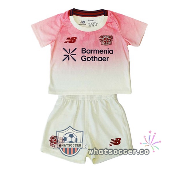 Bayer 04 Leverkusen Kids Away Soccer Jerseys White Rose 2025-2026