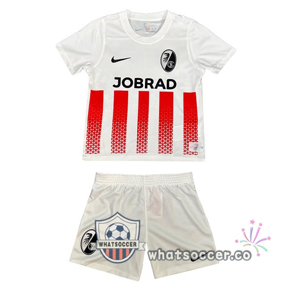 SC Freiburg Kids Home Soccer Jerseys Red White 2025-2026