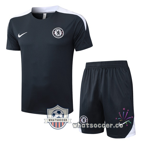 FC Chelsea Training T-Shirts + Shorts Gray 2025-2026