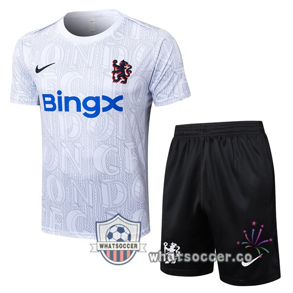 FC Chelsea Training T-Shirts + Shorts White 2025-2026