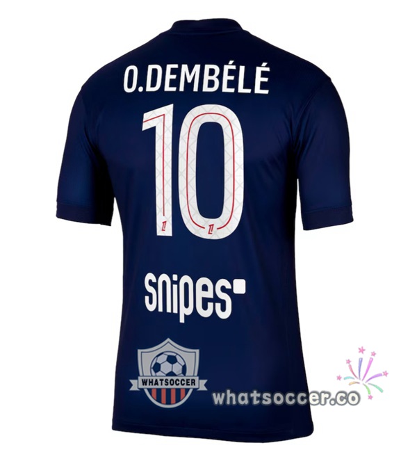 Paris PSG (O. Dembélé 10) Home Soccer Jerseys Blue Royal 2025-2026