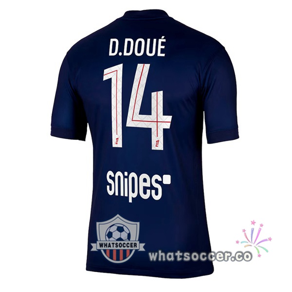 Paris PSG (D. Doué 14) Home Soccer Jerseys Blue Royal 2025-2026