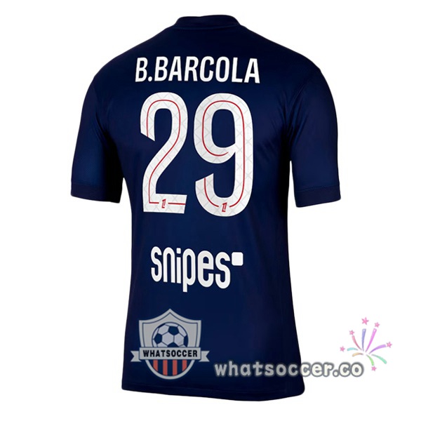 Paris PSG (B.Barcola 29) Home Soccer Jerseys Blue Royal 2025-2026