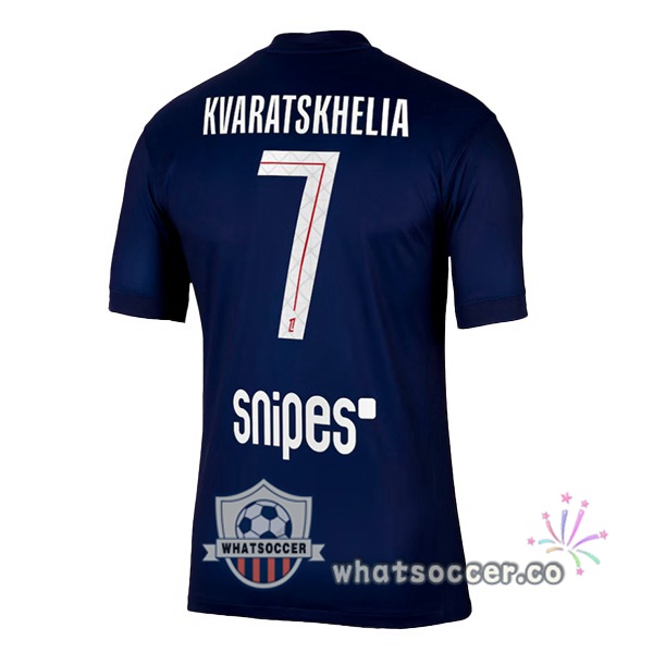Paris PSG (Kvaratskhelia 7) Home Soccer Jerseys Blue Royal 2025-2026
