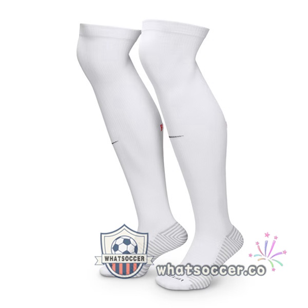 Paris PSG Away Soccer Socks White 2025-2026