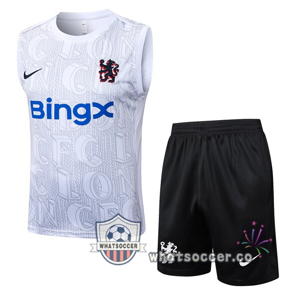 FC Chelsea Soccer Vest + Shorts White 2025-2026