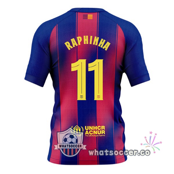 FC Barcelona (RAPHINHA 11) Home Soccer Jerseys Blue Red 2025-2026