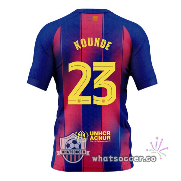 FC Barcelona (KOUNDE 23) Home Soccer Jerseys Blue Red 2025-2026
