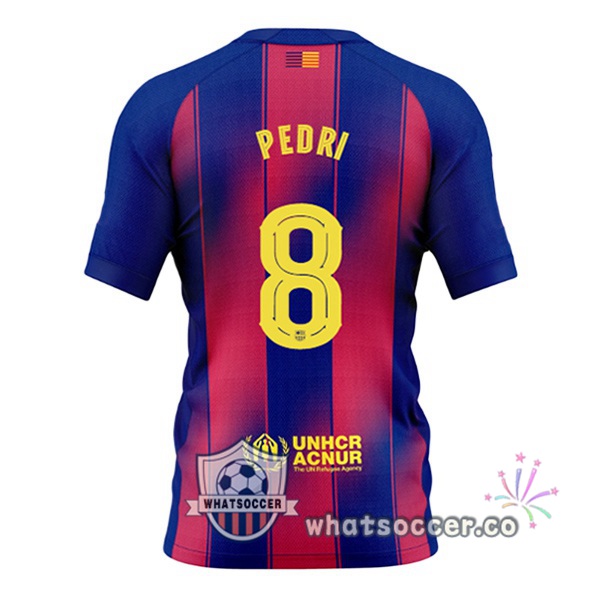 FC Barcelona (PEDRI 8) Home Soccer Jerseys Blue Red 2025-2026